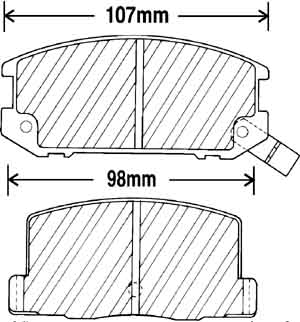 MR2 Standard Brake Pads - Street; Rear