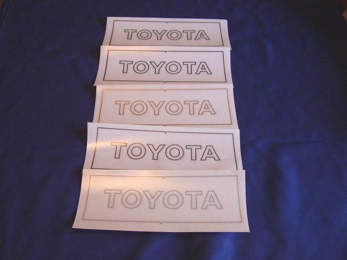 High Quality Front Bumper 'Toyota' Decal