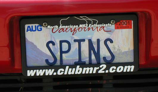 Club MR2 License Plate Frame Club MR2 License Plate Frame